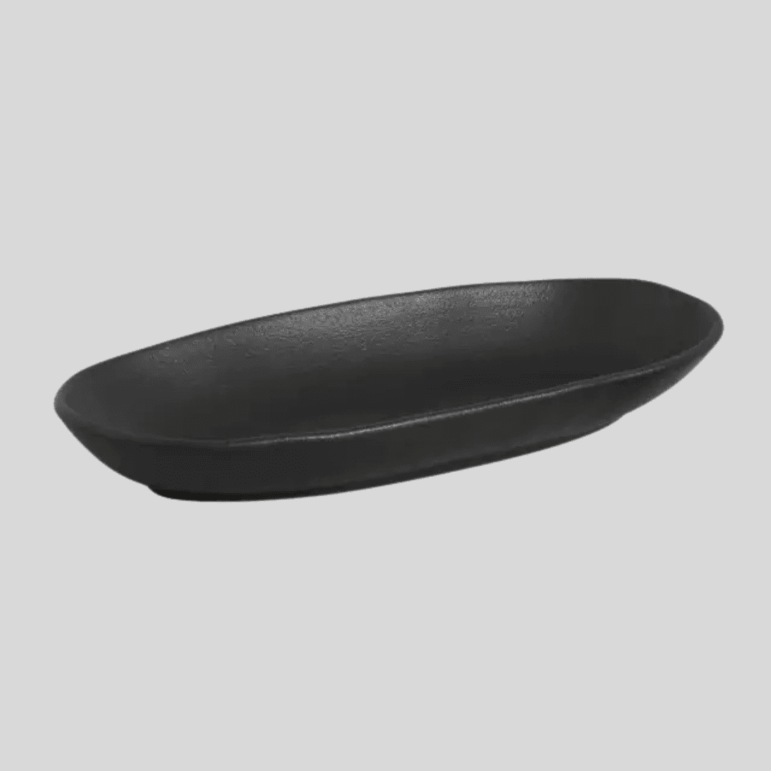 Fuente/Bandeja Ovalada Orgánica Plain Negro 32cm